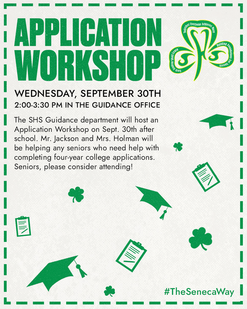 Mr. Jackson and Mrs. Holman will help any senior with their college applications on September 30th.
