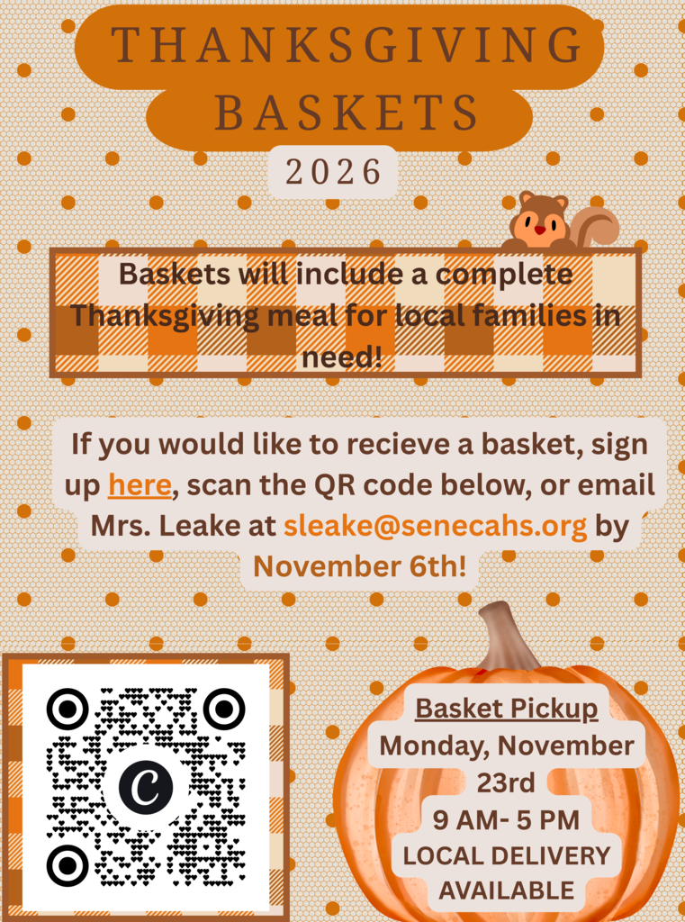 Check out this flyer for information regarding the Seneca High School Thanksgiving Basket program.
