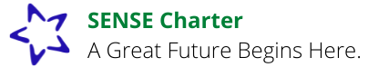 School Logo saying SENSE Charter, a great future begins here