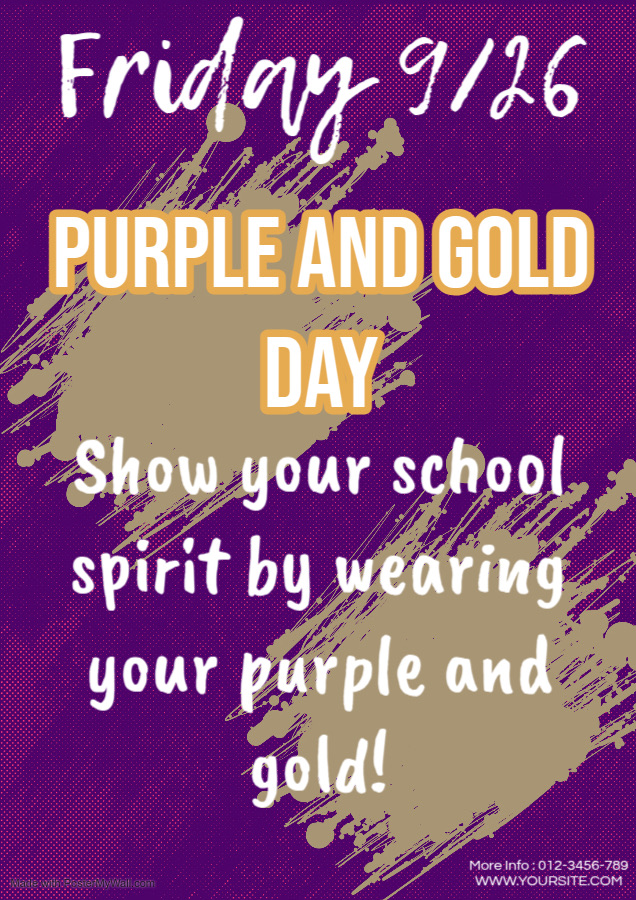 purple & gold school colors