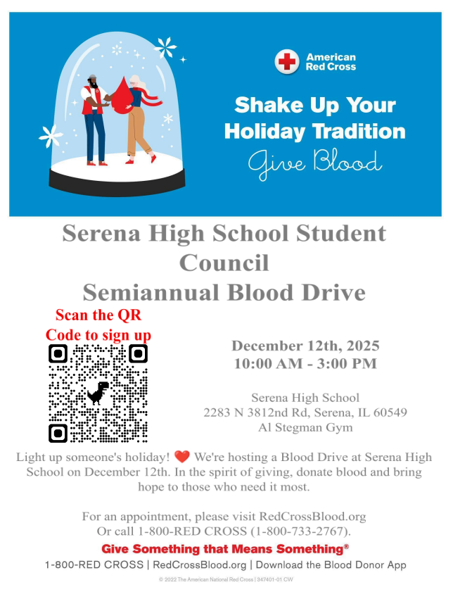 SHS Blood Drive flyer December 12