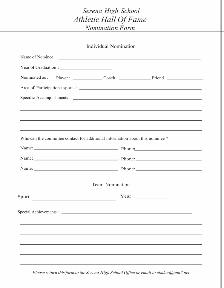 hall of fame nomination