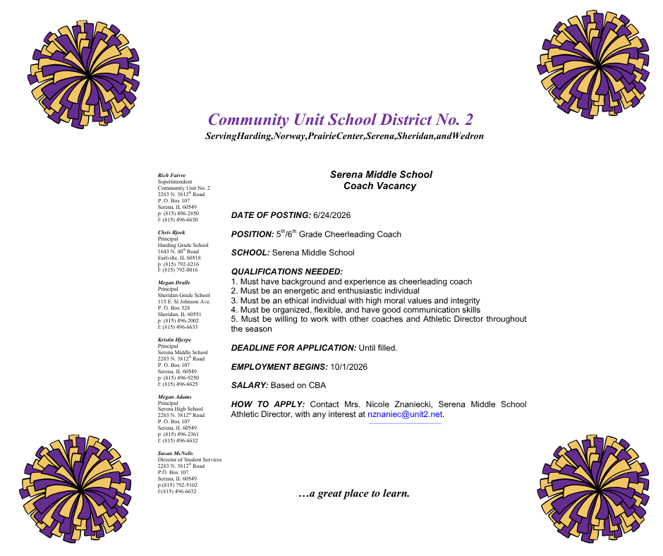 5th & 6th Cheer Coach posting with pom pom images