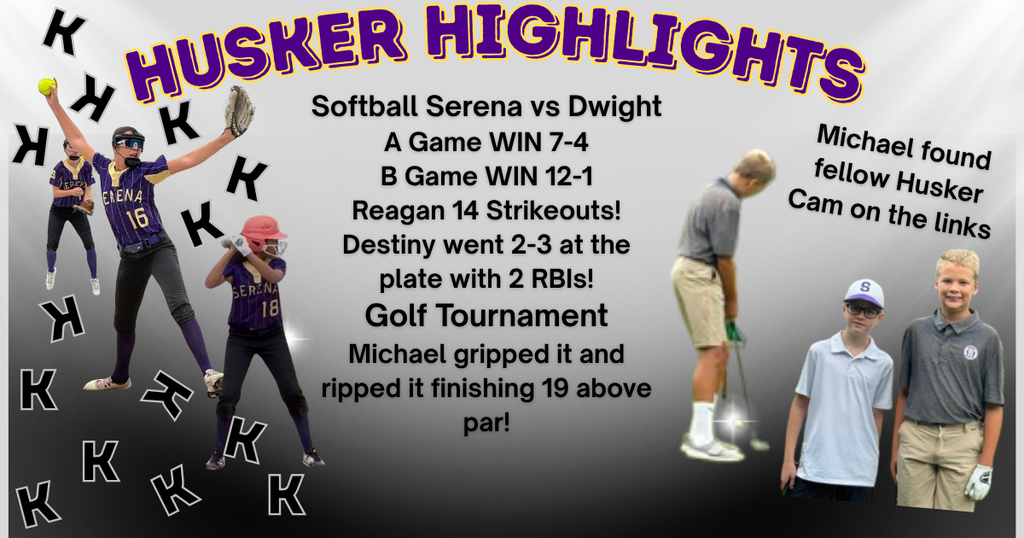 Husker Highlighted athletes in softball and golf