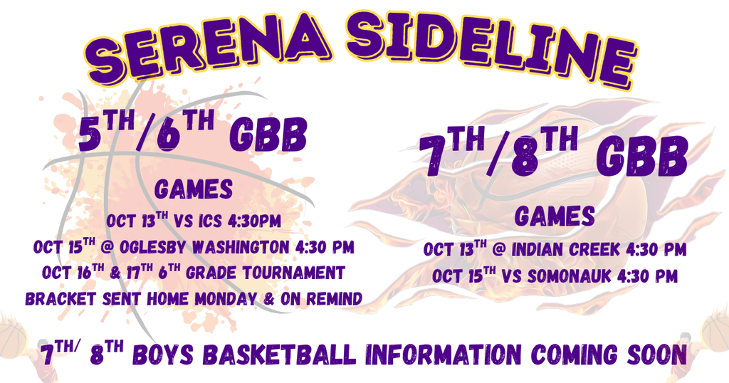 basketball paint splotch, basketball in flames with weekly schedule