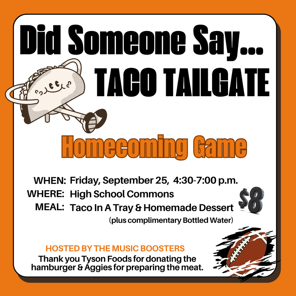 Homecoming Taco Tailgate Poster for HS Commons