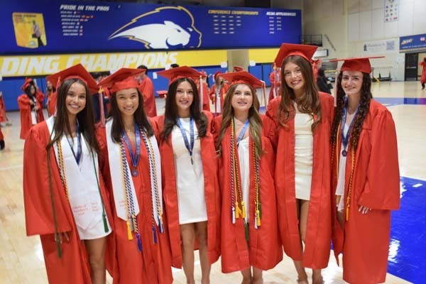 Floral Park Memorial High School seniors are pictured before the graduation ceremony.