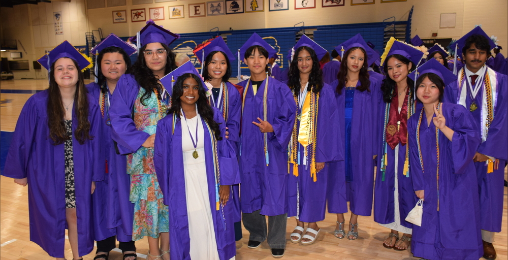 Sewanhaka High School seniors are pictured before the graduation ceremony