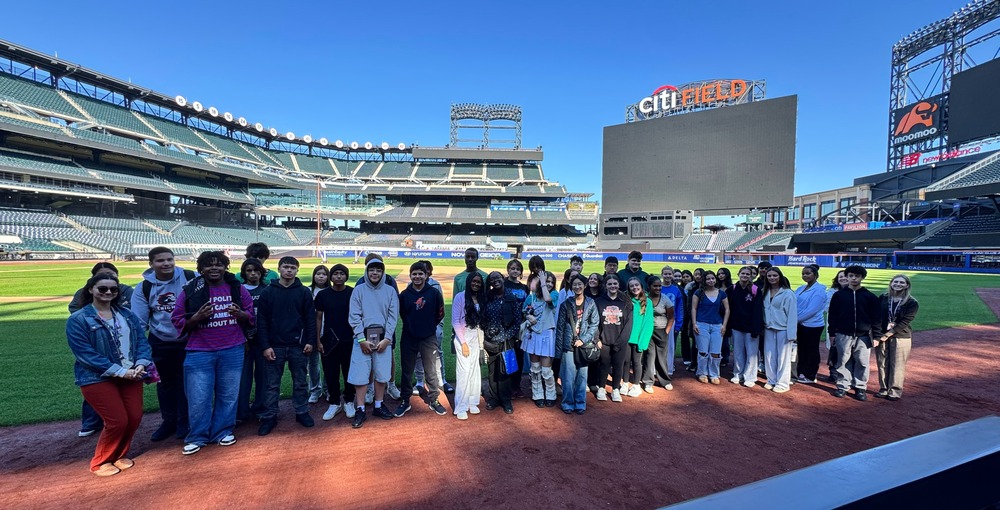 students on the baseball field