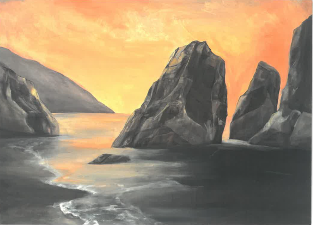 Painting of Rocks and Water