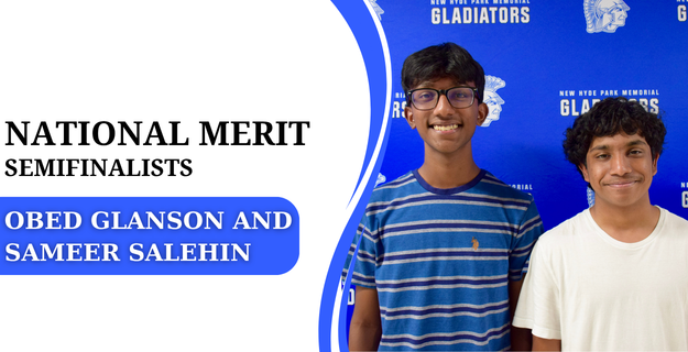 graphic with purple for Obed Glanson and Sameer Salehin National Merit Scholarship Program Semifinalists