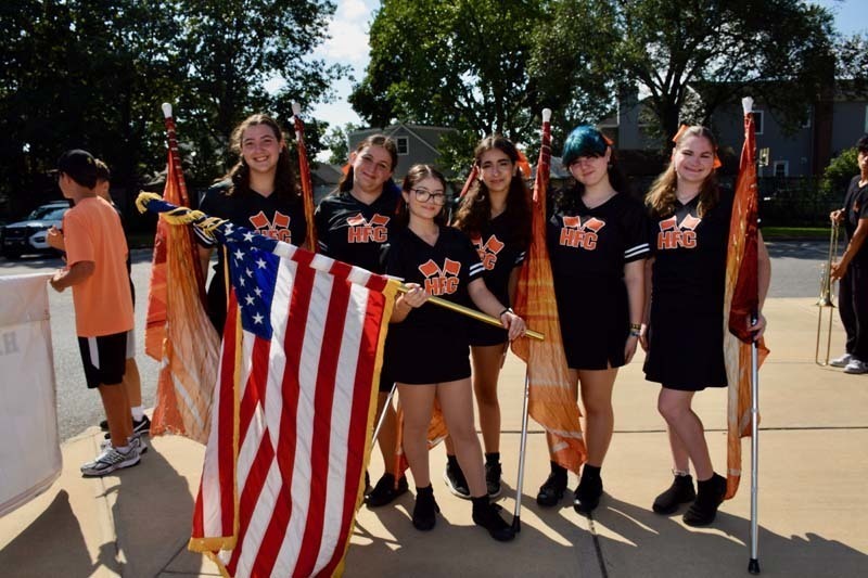 Color Guard students await the homecoming parade.