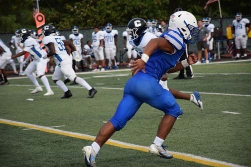 Gladiator football player is pictured on the field.