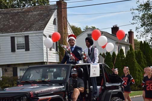 Marching band plays in the parade.