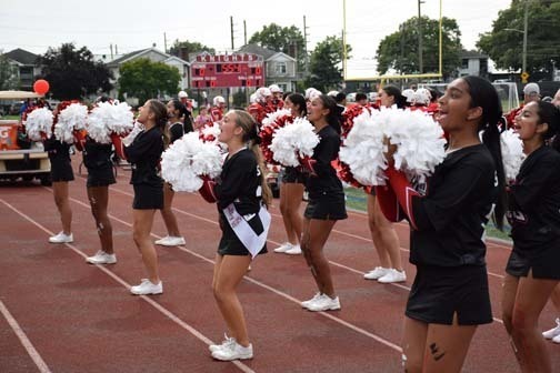 The Knights are pictured on the field.