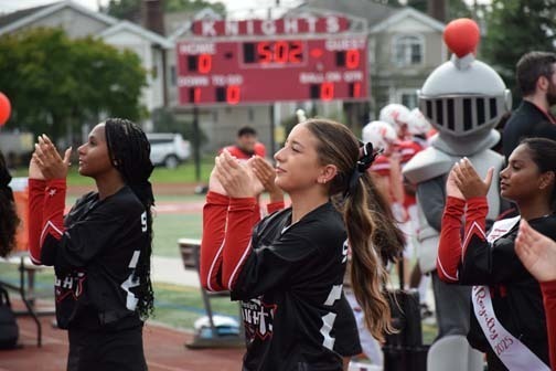 Cheerleaders are pictured during the game.