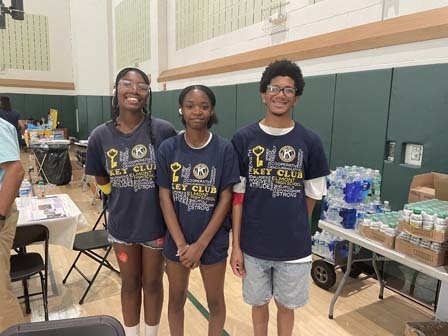 Students after giving blood.