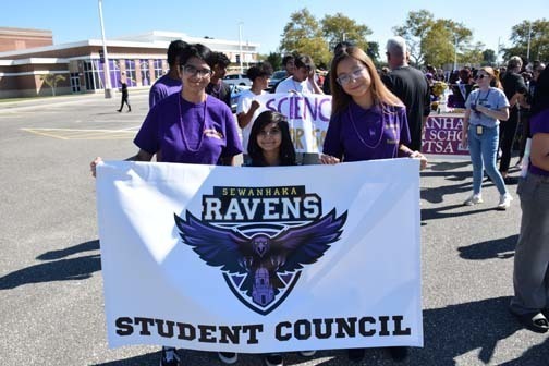 Student Council members await the parade.