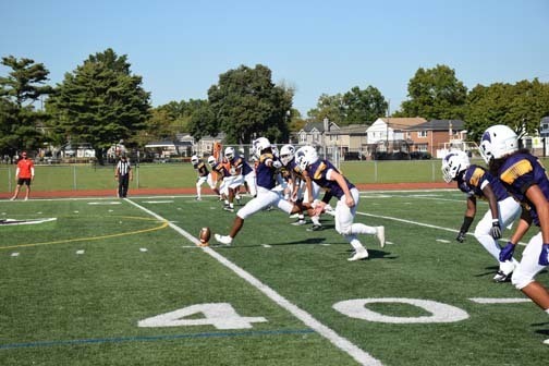 The Ravens are pictured during the game. 
