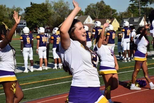 Cheerleaders are pictured during the game.