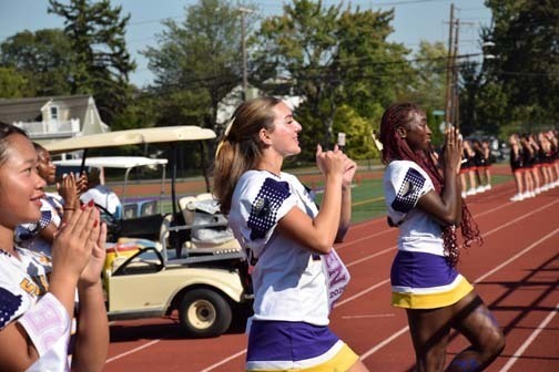 Cheerleaders are pictured during the game.