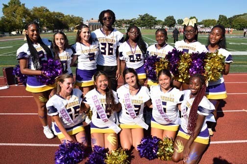 The varsity cheerleaders.
