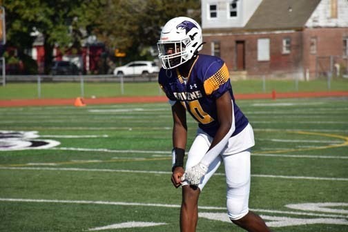 A football player on the field.
