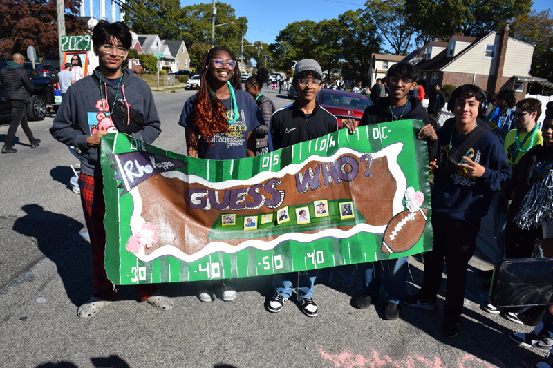 students in parade
