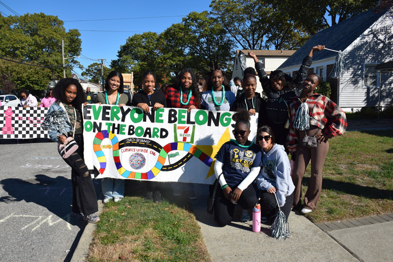students in parade