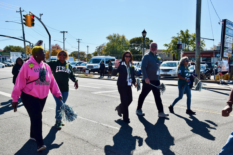students in parade
