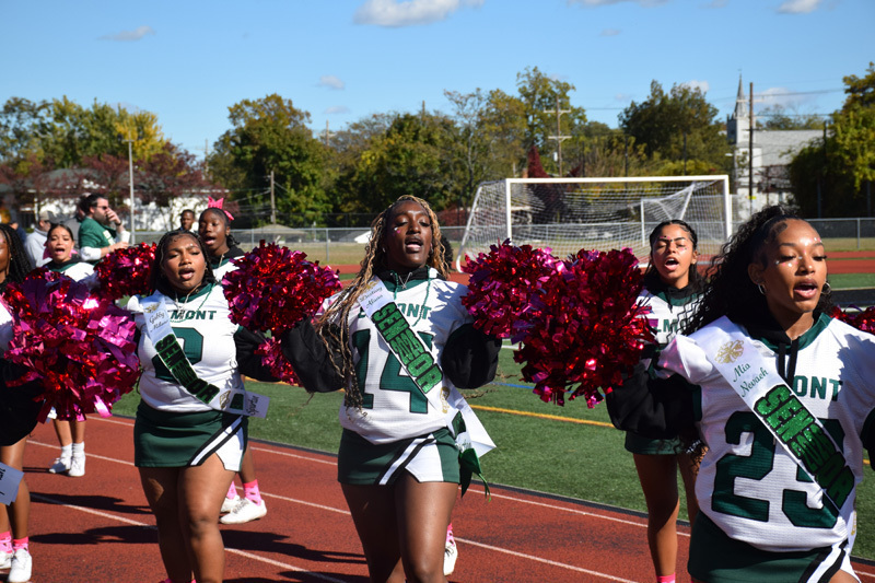 students in football game