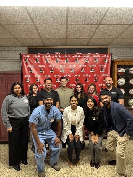 Students listening to guest speaker.