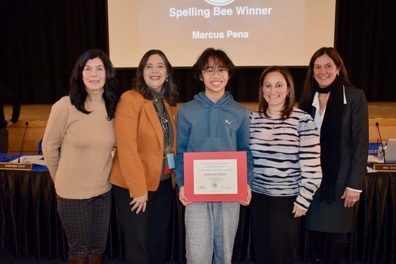 Students receiving awards.