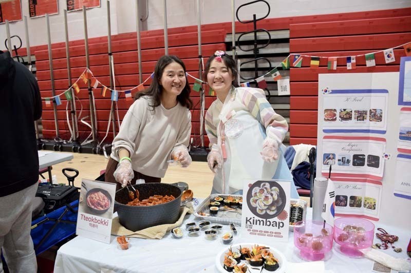 Students and family members together.