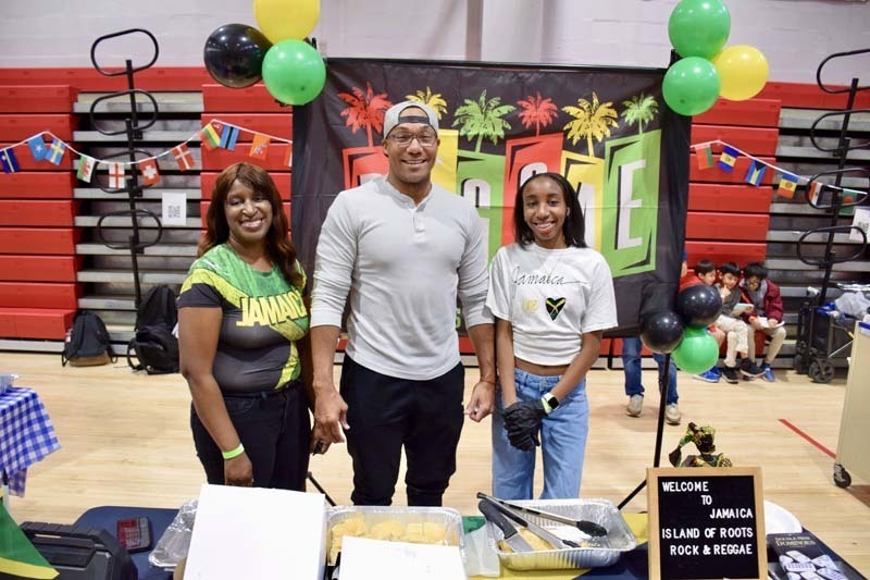 Students and family members together.