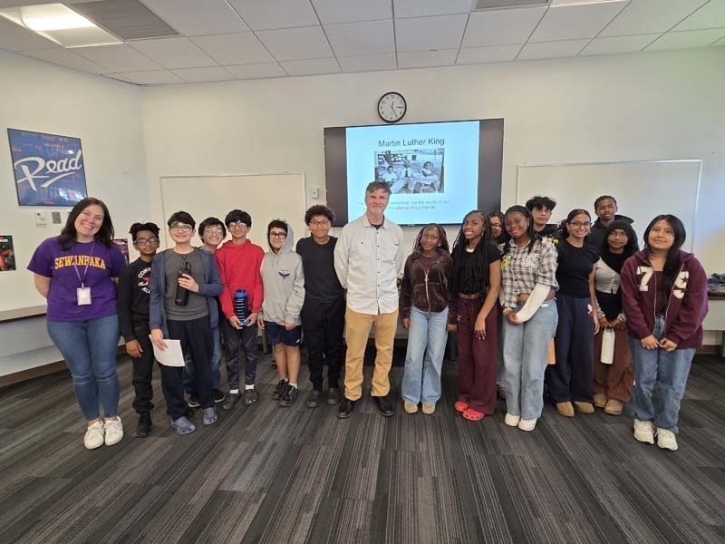 Student group photo with author.