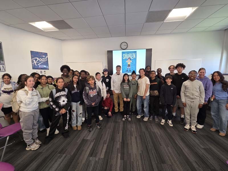 Student group photo with author.