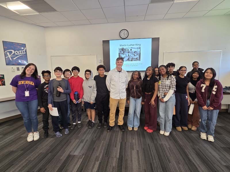 Student group photo with author.