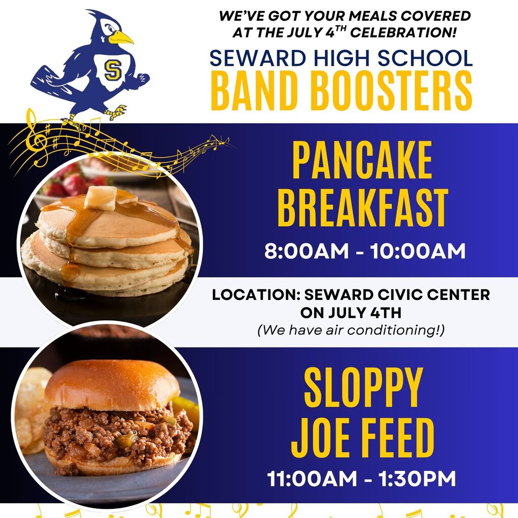 breakfast and lunch options provided by the Band Boosters at the Civic Center