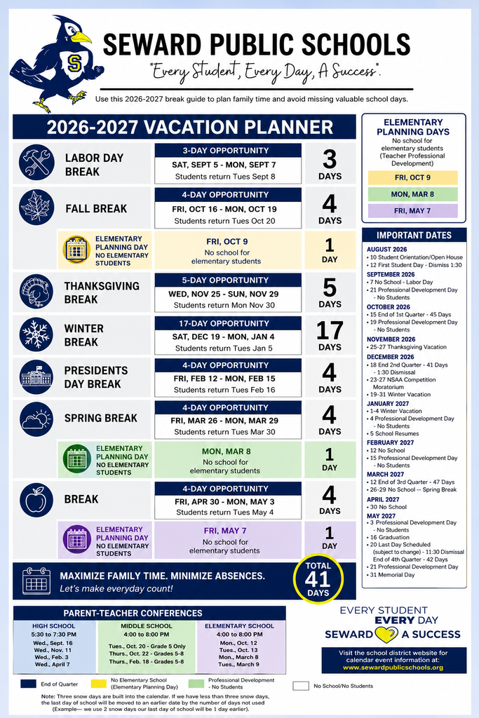 Vacation break guide to plan family time to avoid missing school days.
