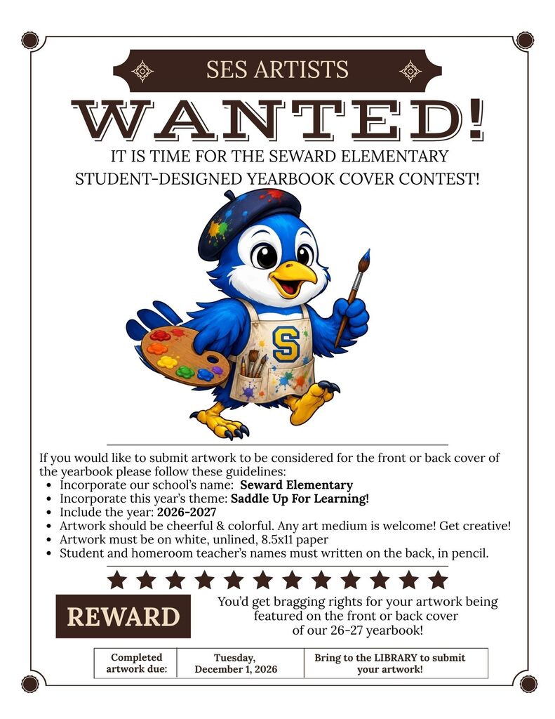 Instructions for student-designed yearbook cover contest.