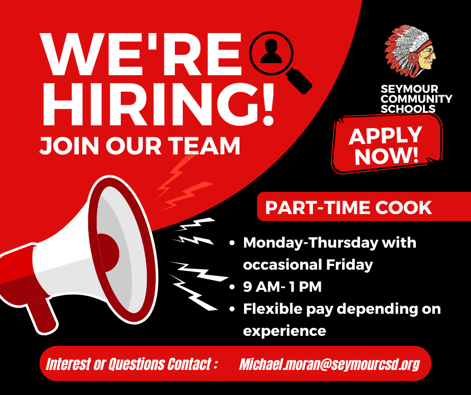 Now Hiring Part Time Cook 10/25