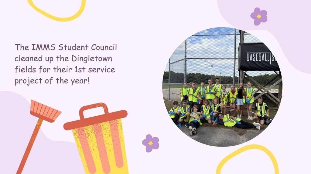 The IMMS Student Council cleaned up the Dingletown fields for their 1st service project of the year!