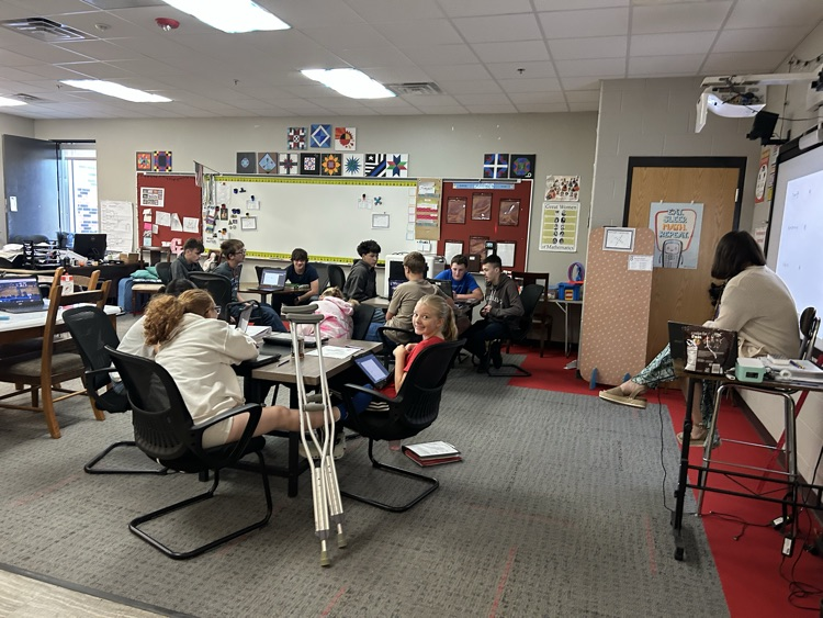 freshman reviewing equations early this morning.