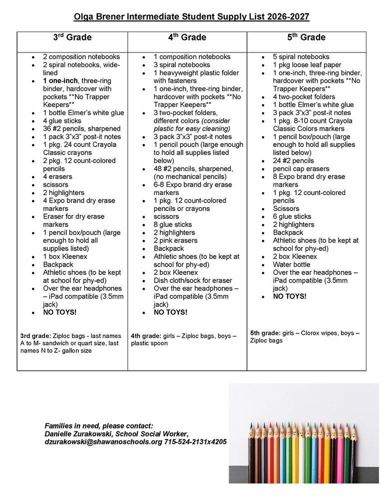 26-2027 Supply List