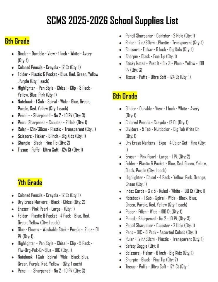 Supply List