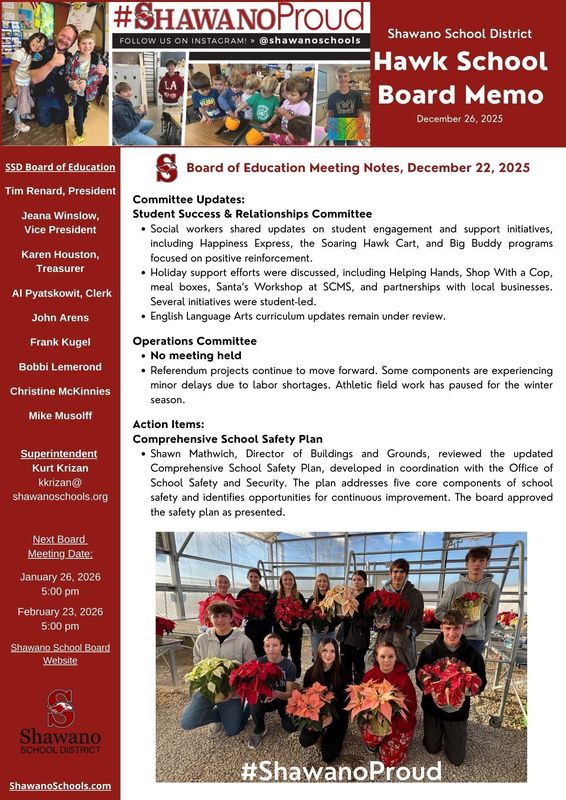 Hawk Board Memo Page 2