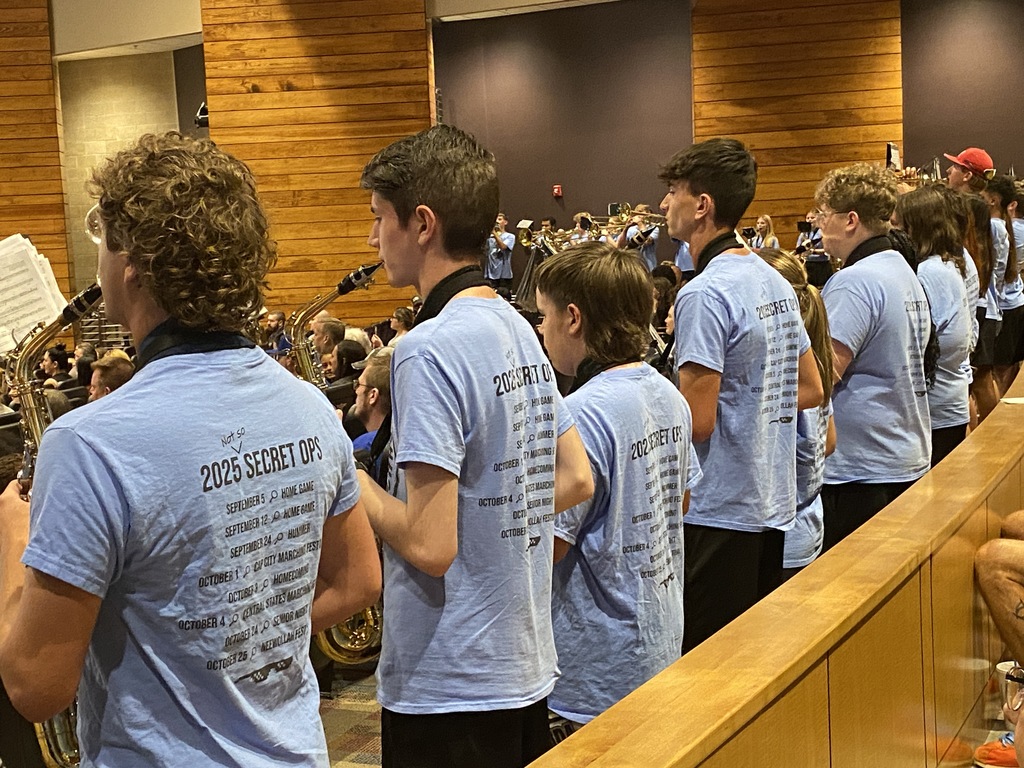 Marching Thunderbirds playing at the 5th Grade Band & Orchestra Parent Meeting