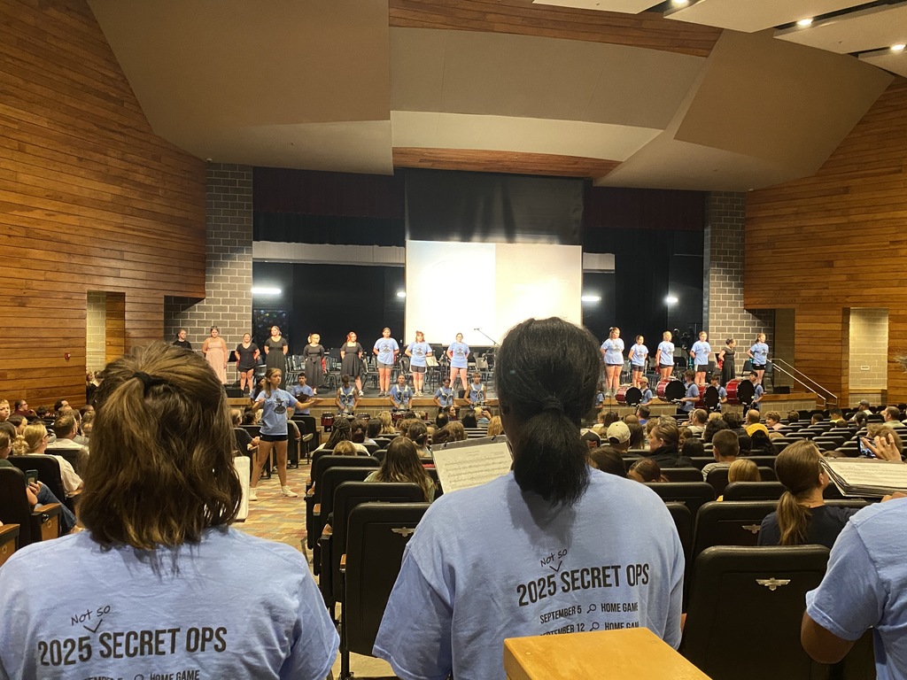 Marching Thunderbirds playing at the 5th Grade Band & Orchestra Parent Meeting