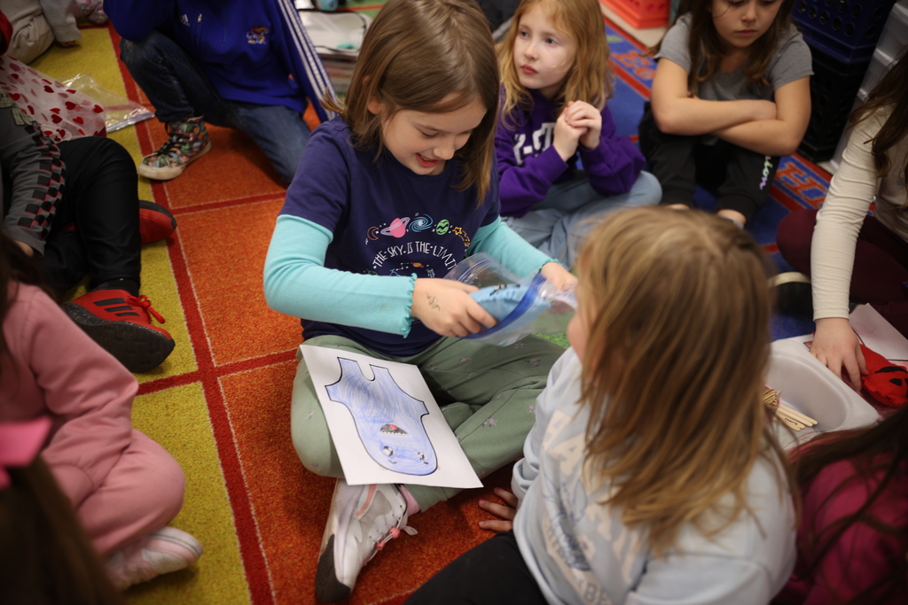 SHMS presenting Critters to 1st Grade students at SHES.